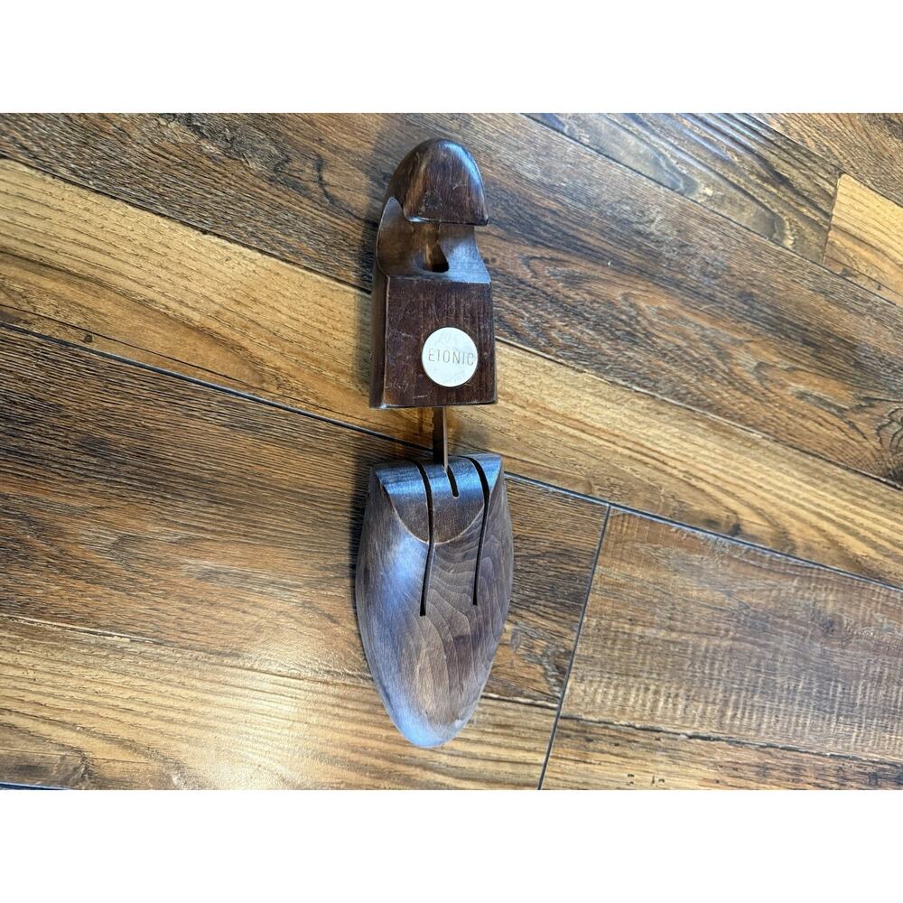 Vintage Etonic Wooden Shoe Tree Split Toe Adjustable Cedar Mens Size Large EUC